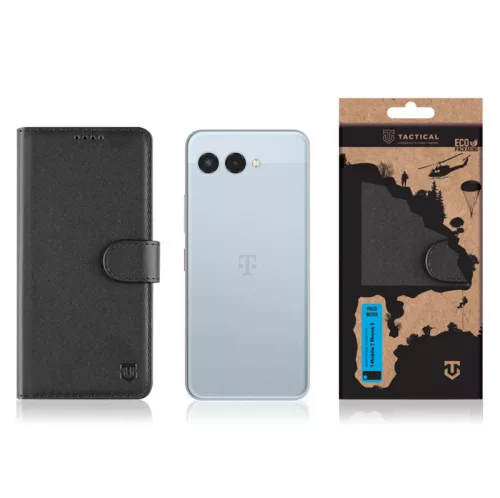 Tactical Field Notes T-Mobile T Phone 3 oldalra nyíló mágneses könyv tok szilikon belsővel fekete