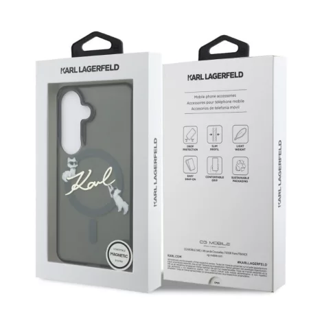 Karl Lagerfeld IML Choupette Magnetic Samsung S942 Galaxy S26 hátlapvédő tok fekete (KLHMS26S5HKSCAK)