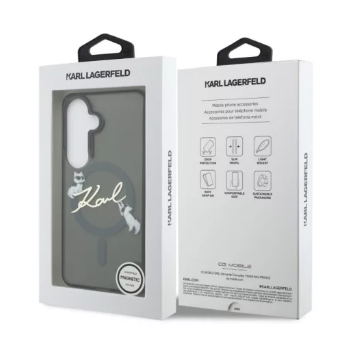 Karl Lagerfeld IML Choupette Magnetic Samsung S942 Galaxy S26 hátlapvédő tok fekete (KLHMS26S5HKSCAK)