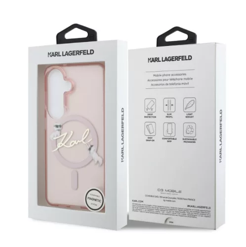 Karl Lagerfeld IML Choupette Magnetic Samsung S942 Galaxy S26 hátlapvédő tok pink (KLHMS26S5HKSCAP)