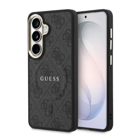 Guess PU Leather Gold Frame MagSafe Samsung S942 Galaxy S26 hátlapvédő tok fekete (GUHMS26SP4MSEGCK)