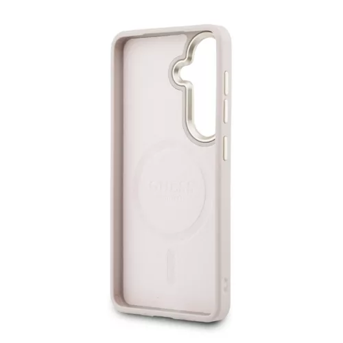 Guess PU Leather Gold Frame MagSafe Samsung S942 Galaxy S26 hátlapvédő tok pink (GUHMS26SP4MSEGCP)