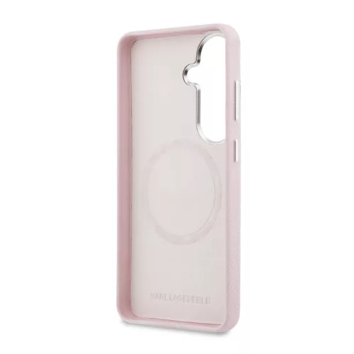 Karl Lagerfeld Grained PU Leather K&CH Samsung Galaxy S26 Plus hátlapvédő tok pink (KLHMS26M6PFKCLP)