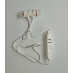   Utángyártott fehér sztereo bluetooth headset lejátszásvezérlő gombokkal