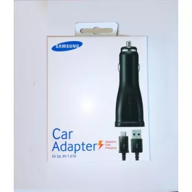   Bliszteres Samsung EP-LN915U fekete gyári autós gyorstöltő 10W micro USB adatkábellel