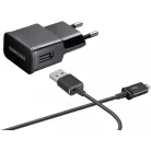 BLISZTERES Samsung ETA-U90EBE gyári hálózati fekete 2A ECB-DU4EBE fekete gyári micro USB adatkábellel 1.5m
