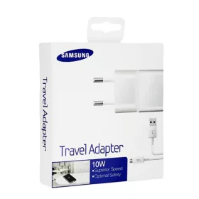   BLISZTERES Samsung ETAU90EWE gyári hálózati fehér 2A ECB-DU4EWE fehér gyári micro USB adatkábellel 1.5m