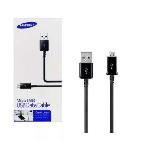 BLISZTERES Samsung gyári USB - micro USB fekete adatkábel 1,5m ECB-DU4EBE