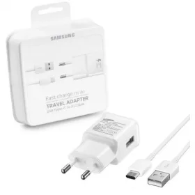   BLISZTERES Samsung EP-TA20EWE gyári hálózati fehér gyorstöltő 2A EP-DW700CWE fehér gyári Type-c adatkábellel 1.5m 15W