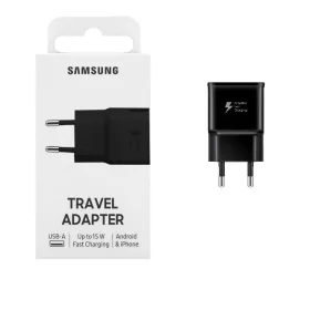   BLISZTERES Samsung EP-TA20EBENGEU gyári hálózati fekete gyorstöltő 2A (Galaxy S6, Note 4) 15W