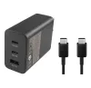 BLISZTERES Samsung Trio EP-T6530XBEGEU gyári hálózati fekete gyorstöltő 65W gyári Type-C - Type-C adatkábel 1.8m 5A