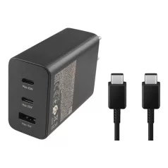   BLISZTERES Samsung Trio EP-T6530XBEGEU gyári hálózati fekete gyorstöltő 65W gyári Type-C - Type-C adatkábel 1.8m 5A