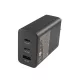 BLISZTERES Samsung Trio EP-T6530NBEGEU gyári hálózati fekete gyorstöltő 3A 65W (2x Type-C / 1x USB)