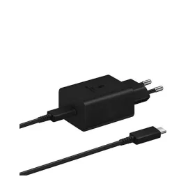   BLISZTERES Samsung EP-T4510XBEGEU gyári hálózati fekete gyorstöltő 3A 45W EP-DX510JBE fekete gyári Type-C - Type-C adatkábellel 2m 5A