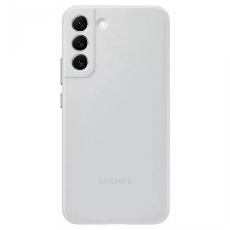 Samsung S906 Galaxy S22 Plus (2022) gyári világosszürke bőr hátlapvédő tok (EF-VS906LJEGWW)