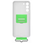 Samsung Silicone Cover S906 Galaxy S22 Plus (2022) gyári fehér hátlapvédő tok szíjjal (EF-GS906TWEGWW)