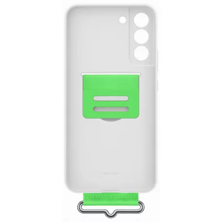 Samsung Silicone Cover S906 Galaxy S22 Plus (2022) gyári fehér hátlapvédő tok szíjjal (EF-GS906TWEGWW)