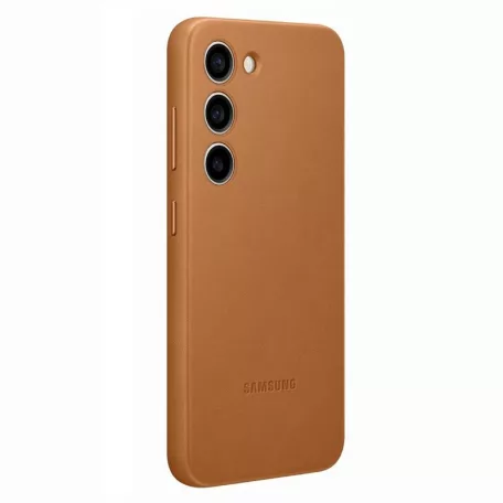 Samsung Leather Case S916 Galaxy S23 Plus (2023) gyári barna hátlapvédő bőr tok (EF-VS916LAEGWW)