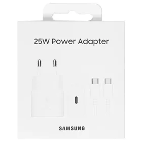   BLISZTERES Samsung EP-T2510XWEGEU gyári hálózati fehér gyorstöltő 25W Type-C - Type-C adatkábellel