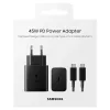 BLISZTERES Samsung EP-T4511XBEGEU gyári hálózati fekete gyorstöltő 3A 45W EP-DX510JBE fekete gyári Type-C - Type-C adatkábellel