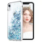 Liquid Glitter - Huawei Y7 (2019) kék szilikon tok