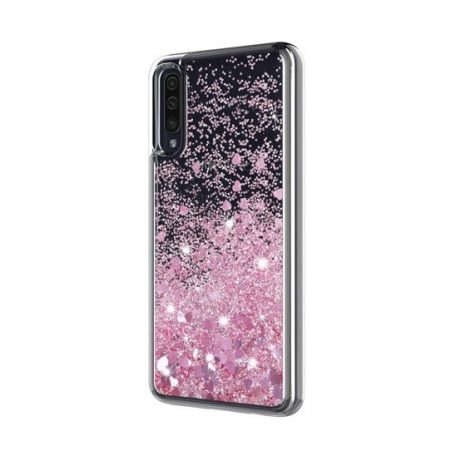 Liquid Glitter - Huawei Y7 (2019) pink szilikon tok