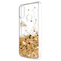 Liquid Glitter - Huawei Y7 (2019) arany szilikon tok