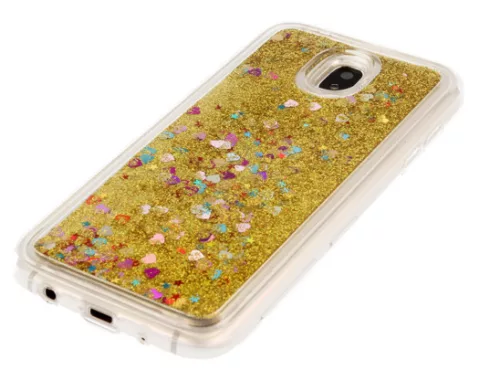 Liquid Glitter - Huawei Y7 (2019) arany szilikon tok