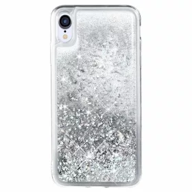 Liquid Glitter - Huawei Y7 (2019) ezüst szilikon tok