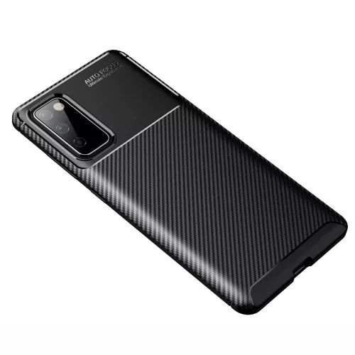 Huawei P40 Lite Carbon Fiber ütésálló szilikon tok fekete