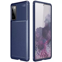   Xiaomi Redmi Note 9S / 9 Pro Carbon Fiber ütésálló szilikon tok kék