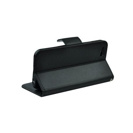 Fancy Samsung A530 Galaxy A5 (2018) / A8 (2018) oldalra nyíló mágneses könyv tok szilikon belsővel fekete
