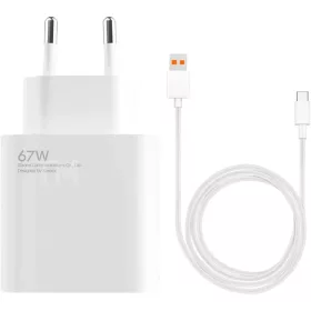   Csomagajánlat - Xiaomi MDY-14-EW gyári hálózati fehér gyors (Turbo) töltőfej 6,2A 67W USB - Type-C gyorstöltő adatkábellel 1m 6A
