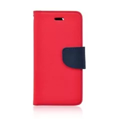   Fancy Samsung G950 Galaxy S8 oldalra nyíló mágneses könyv tok szilikon belsővel piros - kék