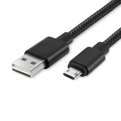   Astrum UD310 V2 1,2M USB - kétoldalas micro USB strapabíró high speed adatkábel fekete A53031-T