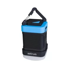   Astrum PB100 kültéri, vízálló, gumírozott kemping power bank 5 féle LED világítással, 10000mAh 1XUSB, 2A fekete 10W