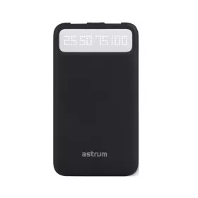   Astrum PB780 V2 fekete power bank 8000MAH 2XUSB 2A input, 2,1A/1A output, LED kijelzővel, Li-Polymer akkucellákkal 10W