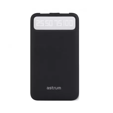 Astrum PB780 V2 fekete Power Bank 8000MAH 2XUSB 2A input, 2,1A/1A output, LED kijelzővel, Li-Polymer akkucellákkal 10W