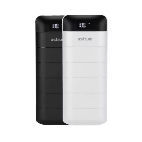 Astrum PB130 V2 gumírozott külső akkumulátor 13000mAh 2X USB, 2A input, 2A output fehér 10W