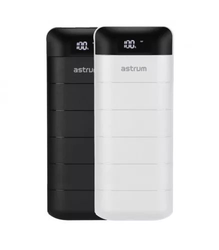 Astrum PB130 V2 gumírozott külső akkumulátor 13000mAh 2X USB, 2A input, 2A output fekete 10W