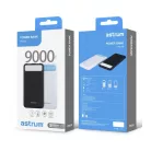 Astrum PB150 v2 gyorstöltő (QuickCharge 3.0) Power Bank 9000mAh, Li-Polymer akkucella, Dual USB 3A fehér 15W