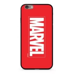   Marvel prémium szilikon tok edzett üveg hátlappal - Marvel 005 Apple iPhone 6/6S piros (MPCMV2201)