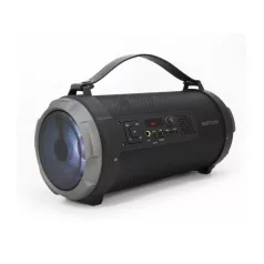   Astrum ST390 fekete gumírozott hordozható bluetooth hangszóró FM rádióval, micro SD olvasóval, karpánttal, LED világítással, AUX, USB, EQ, 35W