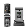 Beafon SL646 kártyafüggetlen kinyitható mobiltelefon SOS gombbal, dokkolóval, ezüst