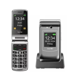   Beafon SL646 kártyafüggetlen kinyitható mobiltelefon SOS gombbal, dokkolóval, ezüst
