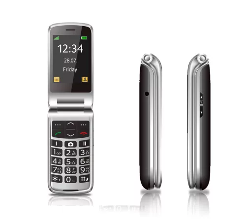 Beafon SL645 kártyafüggetlen kinyitható mobiltelefon SOS gombbal, dokkolóval, fekete