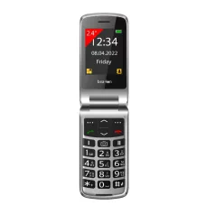   Beafon SL605 (2025) kártyafüggetlen kinyitható mobiltelefon SOS gombbal, dokkolóval, fekete