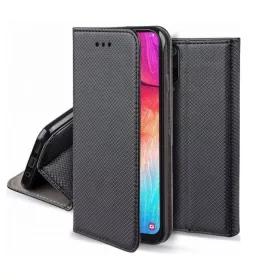   Smart magnet Samsung M205 Galaxy M20 (2019) oldalra nyíló mágneses könyv tok szilikon belsővel fekete