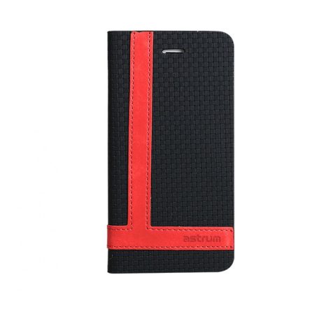 Astrum MC590 TEE PRO mágneszáras Samsung G920F Galaxy S6 könyvtok  fekete-piros