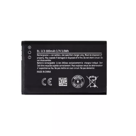 Nokia BL-5CB gyári akkumulátor Li-Ion 800mAh új verzió (Nokia 100, C2-01)